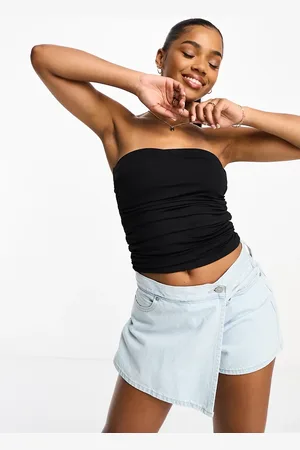 Stradivarius Structured rib bandeau top in