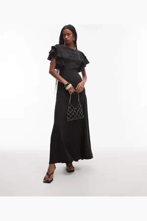 & OTHER STORIES Maxi dress with ruffle sleeves and open back in