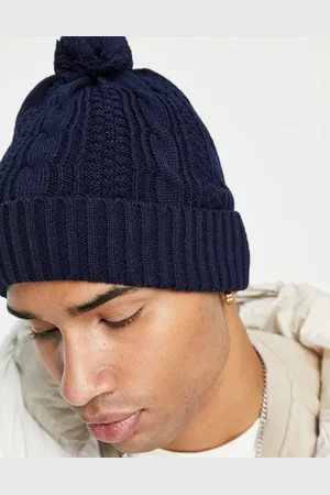 Boardmans Knitted cable bobble beanie hat in