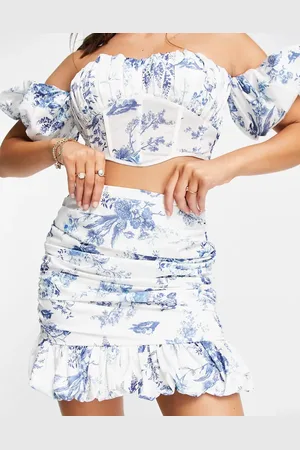 ASOS Co-ord ruched mini skirt in floral print