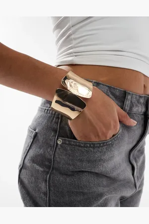 ASOS Cuff bracelet with curved detail in tone