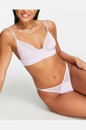ASOS Essie mesh & microfibre longline bra in purple