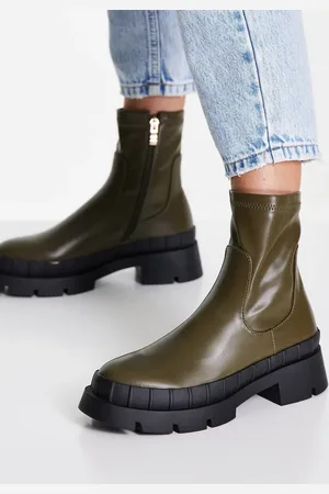 Raid Wella chunky ankle boots in khaki