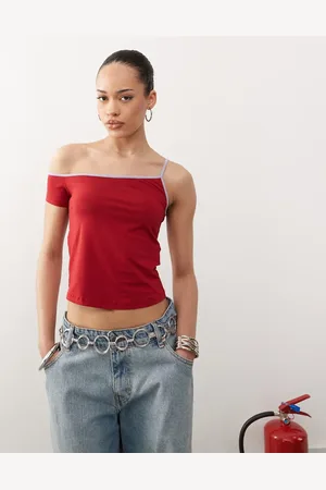 Motel Jala one shoulder vest in and violet