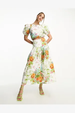 & OTHER STORIES Co-ord volume maxi skirt in tropical floral
