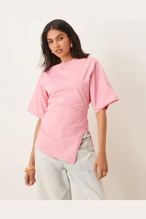 ASOS Cinched t shirt with asymmetric hem in