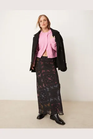 Miss Selfridge Bias maxi skirt in floral print