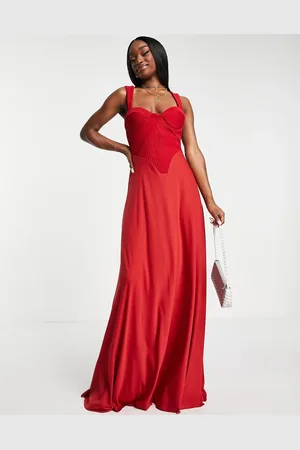 ASOS Pintuck corset sweetheart maxi dress in