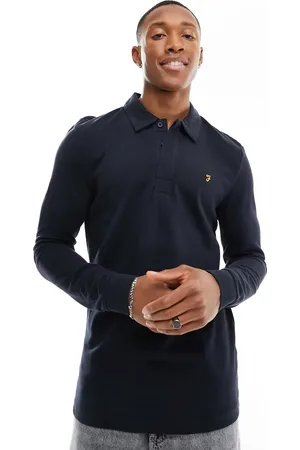 Farah Haslam long sleeve polo shirt in