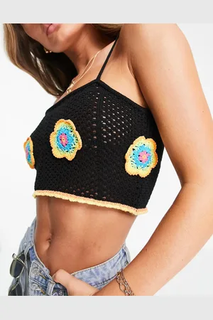 ASOS Co-ord crochet bralet with floral detail in
