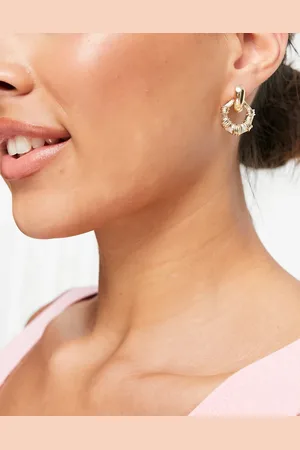 ASOS Earrings with open bamboo design in tone