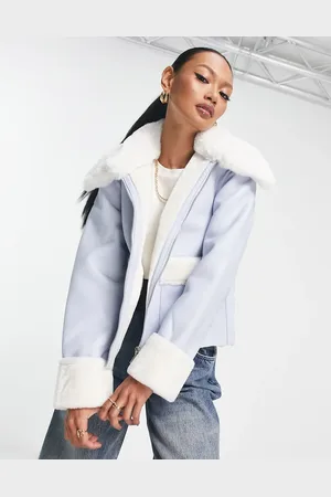 River Island Boxy shearling jacket in