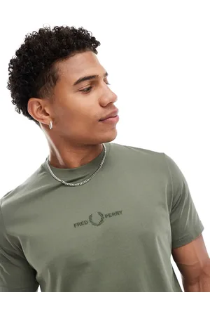 Fred Perry Embroidered t-shirt in khaki