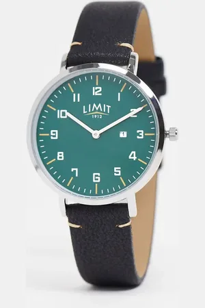 Limit Faux leather watch in with green dial