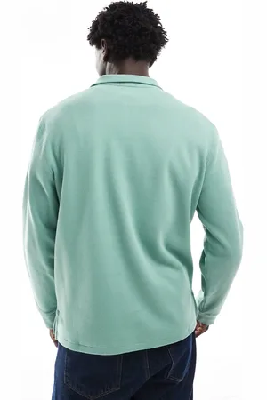 Ralph Lauren Icon logo half zip double knit jacquard sweatshirt in light