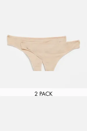 Hunkemöller Kim 2 pack cotton thongs in beige