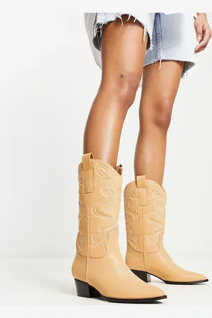 Glamorous Knee western boots in beige