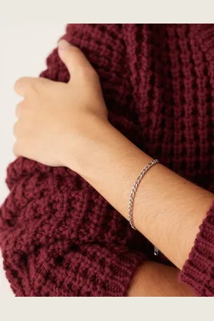 LOST SOULS Stainless steel thin figaro chain bracelet in