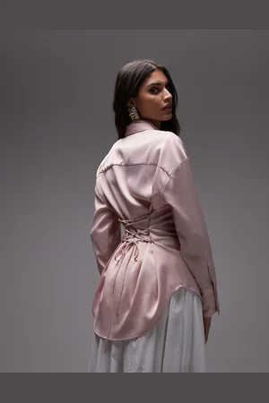 Nialaya Jules fitted shirt in rose quartz