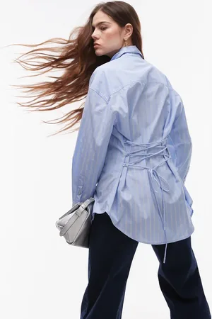 Nialaya Jules tailored striped shirt in chambray