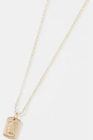 ASOS Necklace with square pendant in tone
