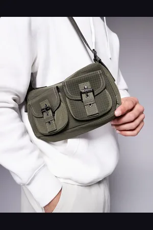 ASOS Shoulder bag with utility pockets in khaki