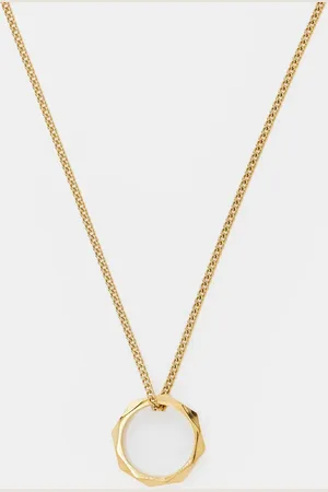 ASOS Waterproof stainless steel necklace with ring pendant in tone