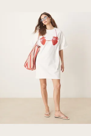 ASOS Oversized T-shirt mini dress with strawberry print