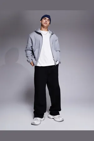 ASOS Premium heavyweight wide leg joggers 400gsm in