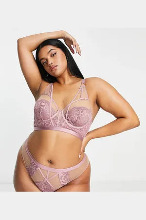 Wolf & Whistle Wolf & Whistle Exclusive Curve corded lace and mesh sweetheart balconette non padded bra in