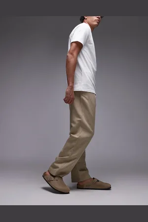 MANGO Linen mix straight leg trouser in beige