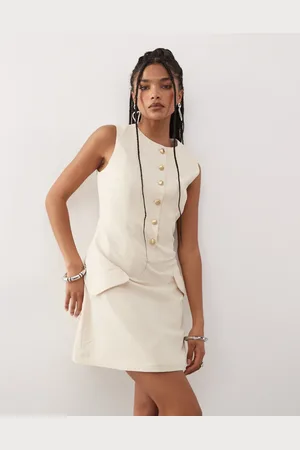 Amy Lynn Tailored waistcoat mini dress in milk