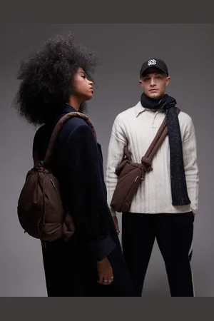 Ölend Ona soft nylon multiwear crossbody bag in chocolate