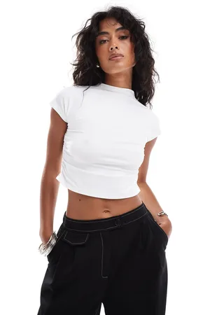 Pimkie Slinky ruched cap sleeve top in