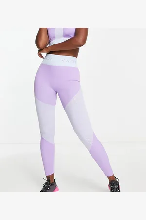 VAI21 Seamless two tone co-ord leggings in pastel blue and lilac