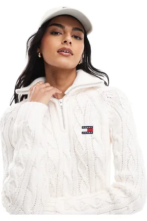 Tommy Hilfiger Cable knit 1/4 jumper in off