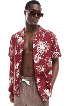 ASOS Relaxed revere shirt with floral print in