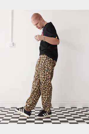 ICECREAM Logo pull on skate trousers in leopard print