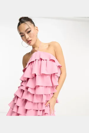 Collective The Label Halterneck frill mini dress in