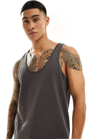 ASOS Heavyweight vest in charcoal