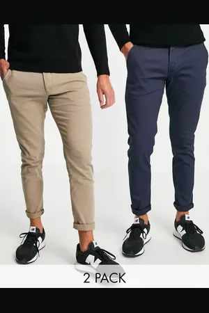 JACK & JONES Intelligence 2 pack chinos in beige & navy