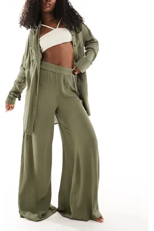South Beach Southbeach oversized beach trousers in olive