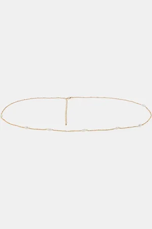 ASOS Pack of 2 belly chains in faux pearl and fine chain in tone