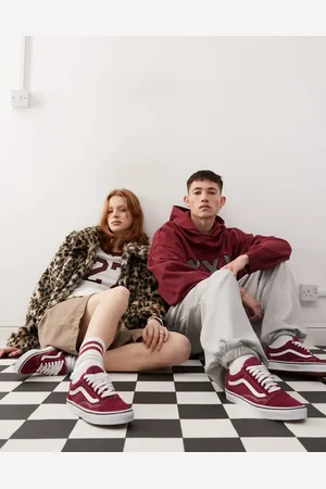 Vans Old Skool colour theory trainers in burgundy