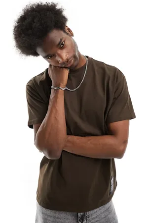 Dr Denim Trooper relaxed fit t-shirt with logo in chocolate