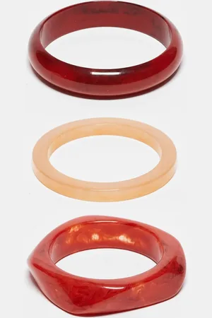 Accessorize 3 pack chunky resin bangles in pink