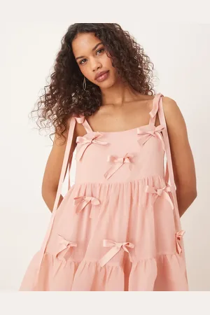 Sister Jane Bow embellished midi dress in baby