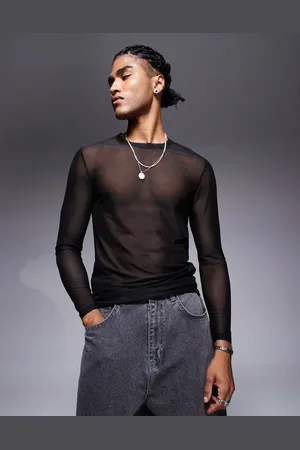 ASOS Muscle fit long sleeve t-shirt in mesh
