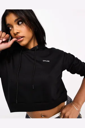 Night Addict Cropped hoodie with offline print in