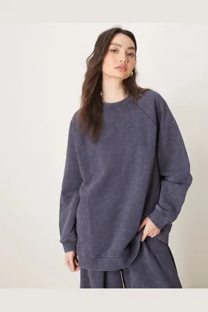 ASOS Co-ord oversized sweatshirt in washed navy